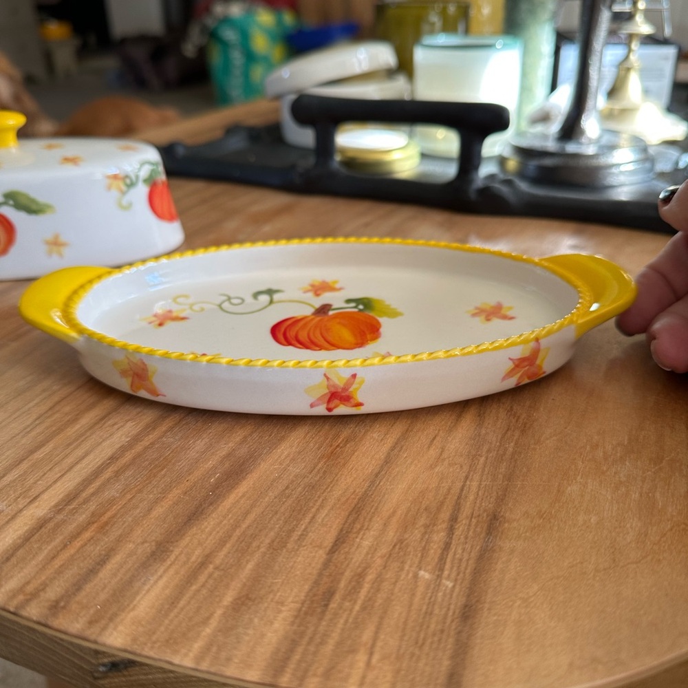 Temptations Pumpkin Butter Dish with Lid - Picture 7 of 7